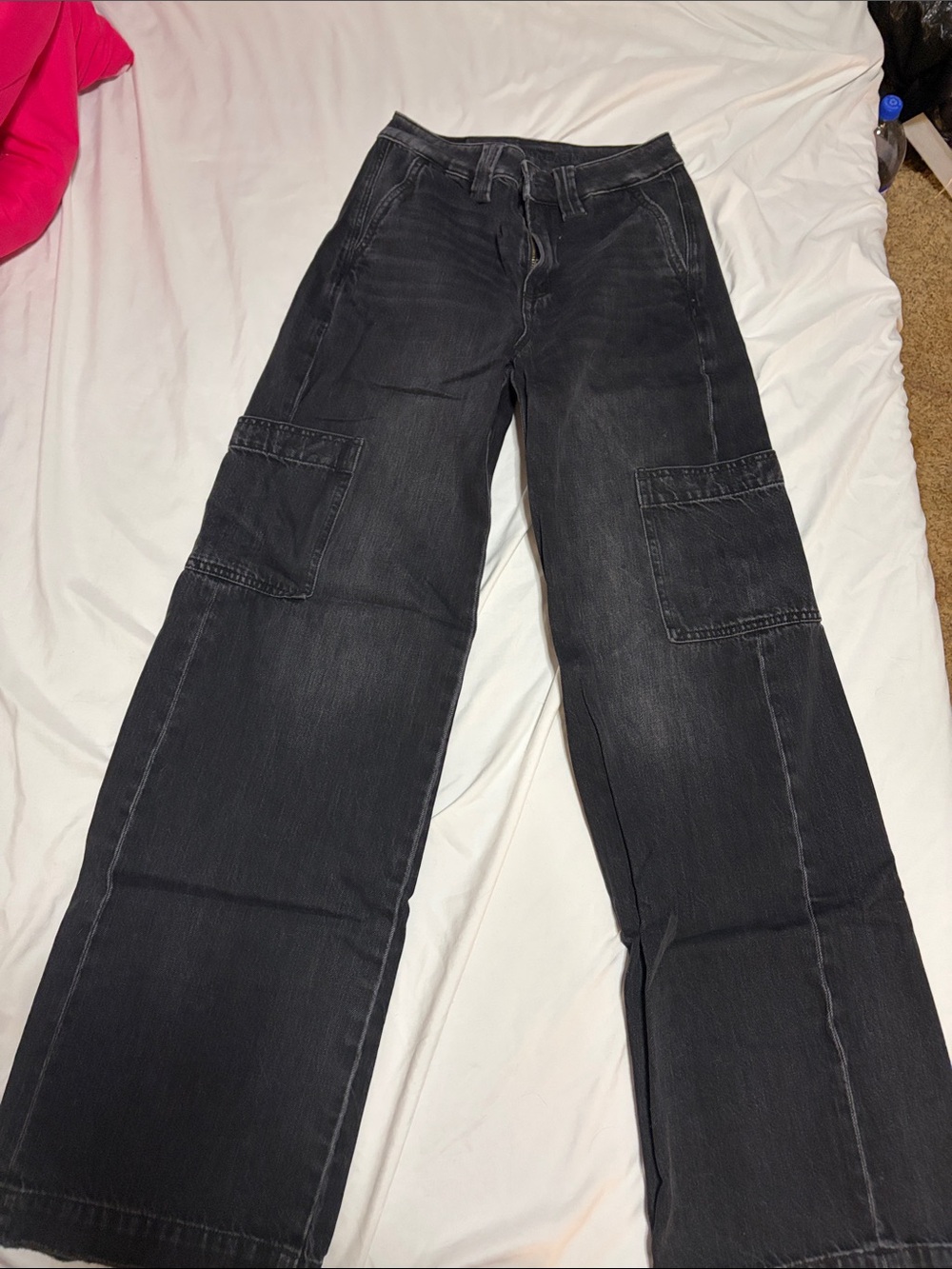 American Eagle Outfitters Black Bootcut Cargo Jeans